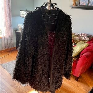 New Press furry jacket (swing) hip length with pockets